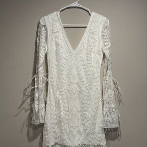 12th Tribe White Long Sleeve Dress